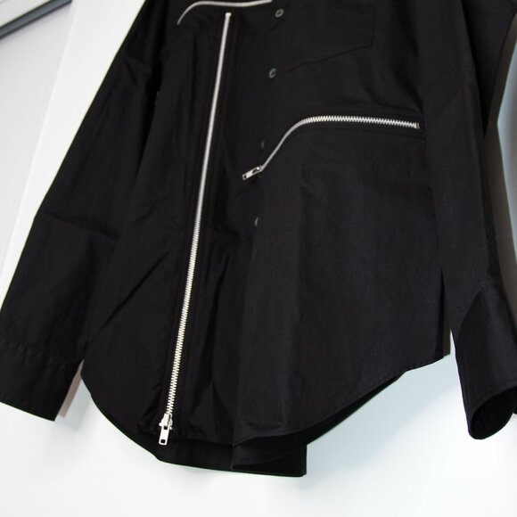 BNWT AW20 COMME DES GARCONS BLACK ZIP DETAIL SHIRT S - Picture 6 of 14